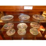 A set of nine French antique plates having pictorial reserves depicting Fairytales (af)