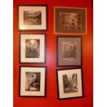 A collection of five Alinari black and white photographs of Italian scenes together with a similar