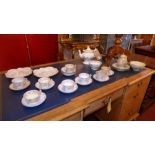 A collection of China items including a willow pattern tea service, a Japanese part tea service