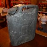 A rare French painted metal jerry can dated 1945