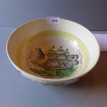 A Crown Devon Fieldings lustreware bowl decorated to the interior with a frigate in full sail,