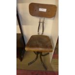 An industrial 1950 french swivel desk chair