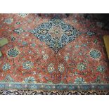 An extremely fine Central Persian Sarovic carpet central floral medallion with repetitive sitah