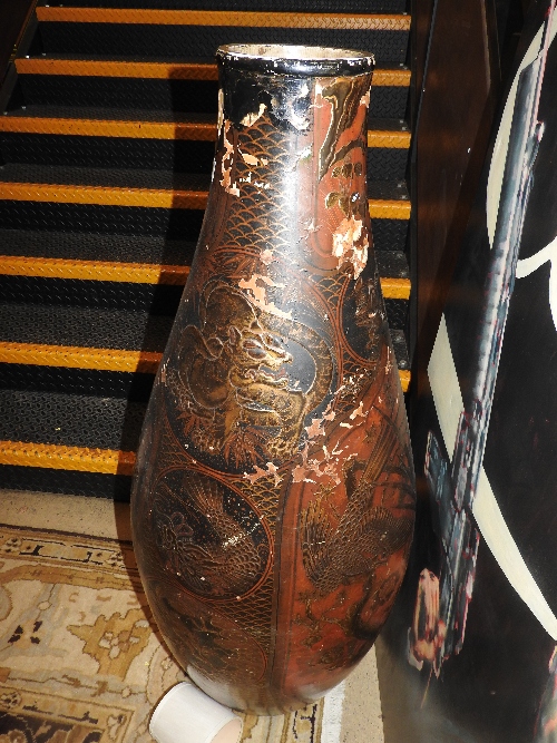 A large Japanese Meiji period Satsuma vase 60cm (H)