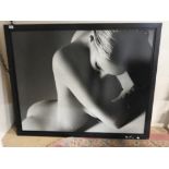 Bruno Bisang, nude study on metal in ebonised frame 96cm x 122cm