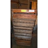 A set of six vintage crates