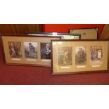 A framed set of vintage postcards relate