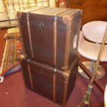 SOLD IN TIMED AUCTION A pair of contemporary designer steamer trunks clad in snakeskin style