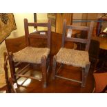 A pair of C18th Irish side chairs with r