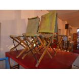 Four vintage foldinig campaign chairs wi
