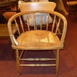 An Elm and Beech armchair together with
