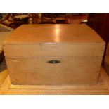 An old pine dome top trunk with twin han