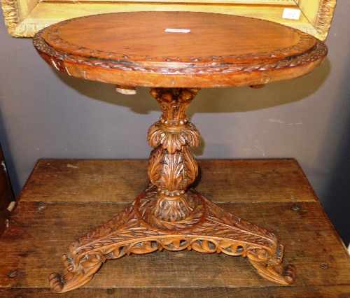 A late 19th early 20th century Sri-Lankan Colonial occasional table,