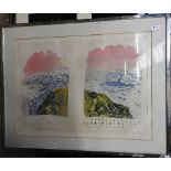 Procktor, limited edition polychromatic print, a mountainous landscape,