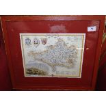 A set of four framed and glazed maps of English Countries (A/F)