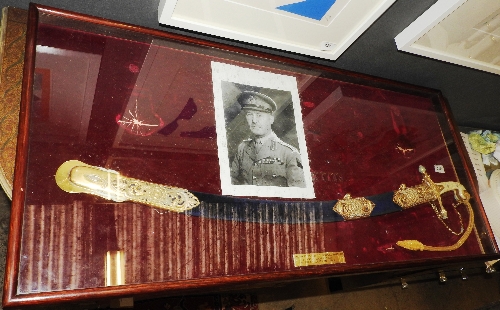 Sword awarded to General Mirrlees in original presentation case with ornate ivory handle and gilt