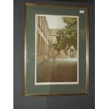 A limited edition lithograph entitled 'Courtyard in Delft' 6/90 signed Miller