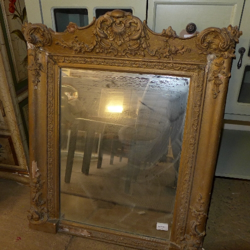 A large 19th century giltwood and gesso wall mirror, - Bild 2 aus 2