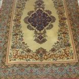 A hand made part silk Persian Qum rug,