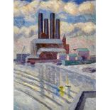 Archibald Ziegler (1903 - 1971) 'Lots Road Power Station' oil on board, 1935,