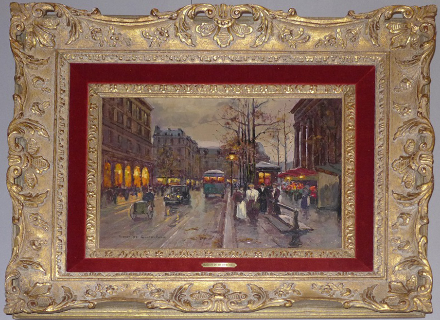 Robert De Chatelenne (20th Century, American) oil on canvas of a Parisian street scene, - Image 2 of 3