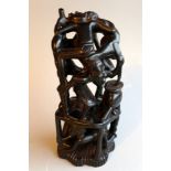 'Life Tree' an intricately carved Tanzanian ebony sculpture symbolising socialism and working