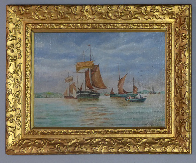 Frederick James Aldridge (British, 1850-1933) Two similar marine scene oil on boards, - Image 4 of 7