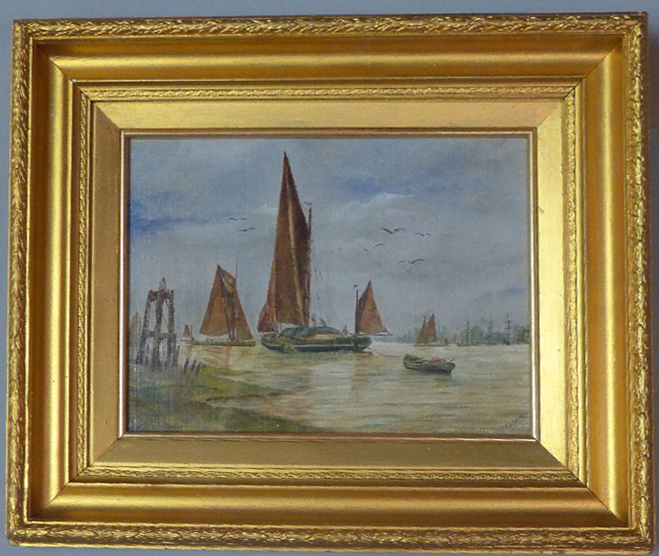 Frederick James Aldridge (British, 1850-1933) Two similar marine scene oil on boards,