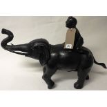 A bronze Japanese style of elephant with child  49cm x 67cm