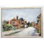 A late 19th century watercolour of a Surrey Village signed Thomson Liddel 1889 25cm x 34cm