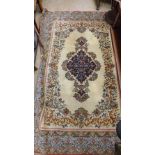 A hand made part silk Persian Qum rug,
