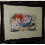 Marc Chagall, 'Blue Fish', original lithograph 1957,