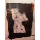 SOLD IN TIMED AUCTION A Ralph Steadman lithograph of a half man, half bird figure, limited edition,