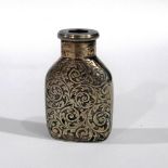 A silver Morton's patent 'Maze' vesta case of flask form having rotating neck and iris diaphragm