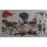 A print of a horse drawn carriage together with another (2)