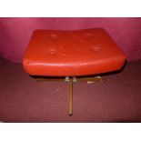 Two retro mid 20th century footstools raised on swivel supports