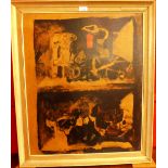 Antoni Clave (1913 - 2005), an abstract print titled "Etageres", in a 1960s frame.