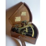 An A. Johannsen & Co. of London ebony and brass sextant in a mahogany case.