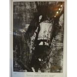 Etching and drypoint of a Mule entitled 'Hard Work Never Hurt' working proof, 1 of 1,