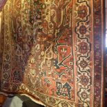 An extremely fine North West Persian Bakhtiar rug with central pendant and ivory floral medallion