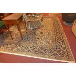 An extremely fine central Persian part silk Nain carpet with central pendant medallion having