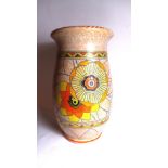 A Crown Ducal Charlotte Rhead vase, decorated with flowers and signed to base