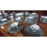 An extensive Wedgwood green and white glazed dinner service.