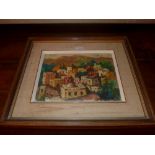 An oil on canvas of a town, possibly in Israel, signed and dated indistinctly