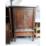 A 19th Century Elm Chinese twin cupboard