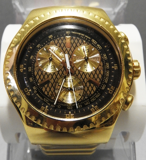 Swatch Watch, James Bond 007 collection, rare 'Oddjob and Goldfinger model'  limited edition, full