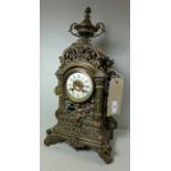 A 19th century brass mantel clock by Gustav Becker,