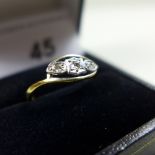 A Victorian 18ct gold and platinum diamond ring