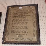 An early 19th century sampler 'Lines Add
