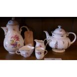 A Continental porcelain coffee pot and m
